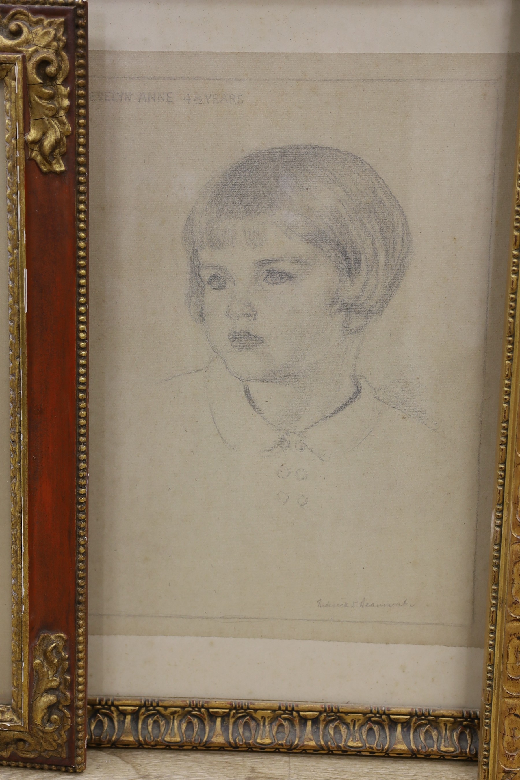 Frederick Samuel Beaumont (1833-1899), three pencil and watercolour sketches, head studies, all signed and two dated 1902 and 1911, largest 57 x 42cm